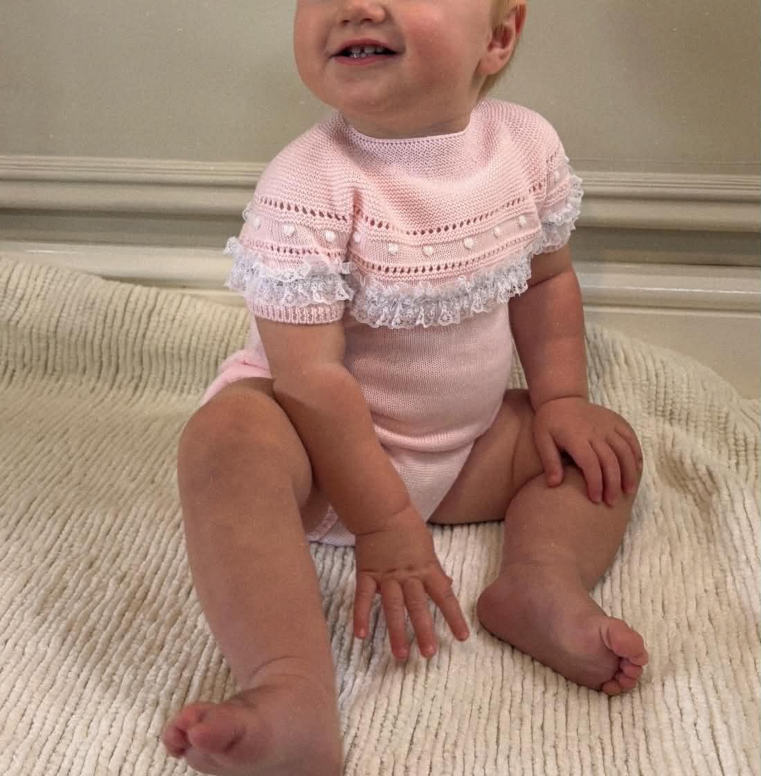 Gia knitted romper - pink.