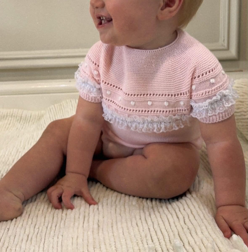 Gia knitted romper - pink.